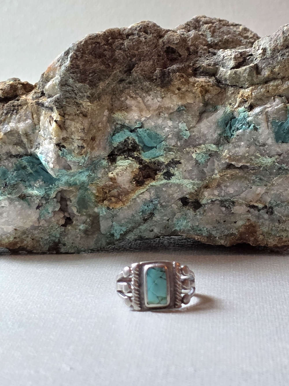 925 Sterling Turquoise Ring Size 6.5